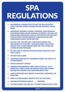 Nebraska Spa Regulations Portrait - Wall Sign