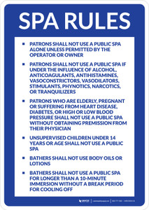 New Hampshire Spa Rules Portrait - Wall Sign