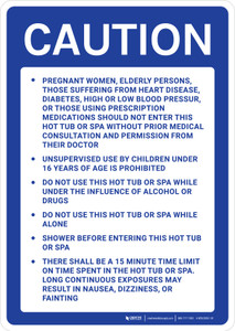 New Jersey Caution Spa Warning Portrait - Wall Sign