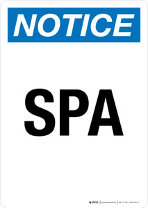 Notice: Spa Portrait - Wall Sign