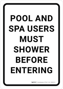 Pool & Spa Hours No Food Drinks Glass Containers Landscape - Wall Sign