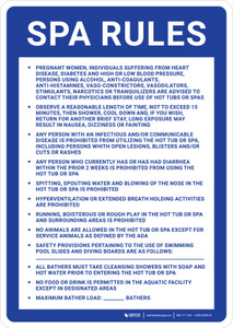 Rhode Island Spa Rules Portrait - Wall Sign