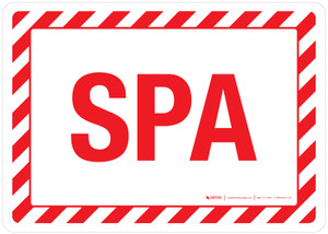 Spa with Hazard Lines Landscape - Wall Sign