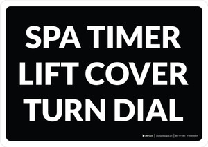 Spa Timer Lift Cover Turn Dial Landscape - Wall Sign