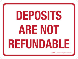 Deposits Are Not Refundable Landscape - Wall Sign