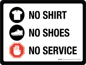 No Shirt No Shoes No Service Landscape - Wall Sign