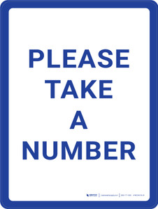Please Take A Number Portrait - Wall Sign