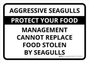 Aggressive Seagulls: Protect Your Food Landscape - Wall Sign