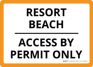 Resort Beach Access By Permit Only Landscape - Wall Sign