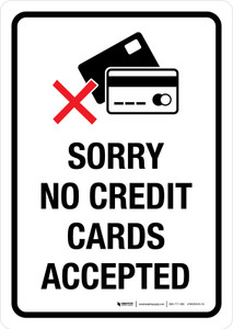 Sorry No Credit Cards Accepted Parking Para Clientes Portrait - Wall Sign