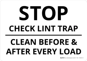 Stop Check Lint Trap Landscape - Wall Sign