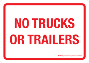 No Trucks Or Trailers Portrait - Wall Sign