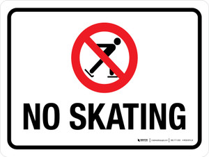 No Skating with Icon Landscape - Wall Sign