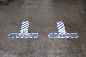 Shopping Cart Station - Floor Sign T's Shopping Cart Station - Floor Sign T's
