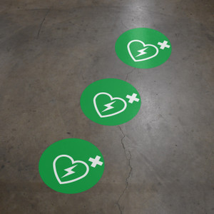 AED Wayfinding Floor Sign Dot