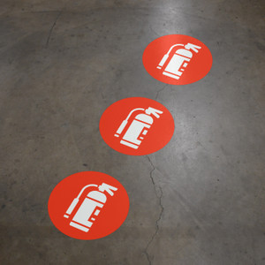Fire Extinguisher Wayfinding Floor Sign Dot