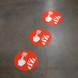 Fire Alarm Wayfinding Floor Sign Dot