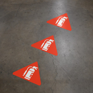Fire Extinguisher Wayfinding Floor Sign Arrow Heads