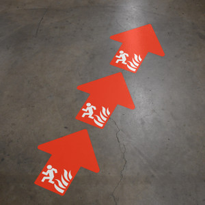 Fire Exit Wayfinding Floor Sign Arrows