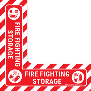 Fire Fighting Storage - Floor Sign Corner