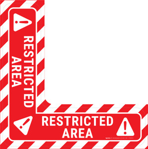 Restricted Area - Floor Sign Corner