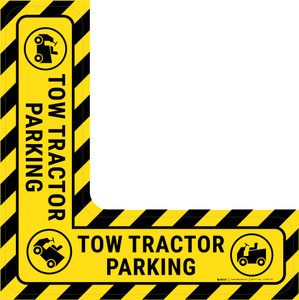 Tow Tractor Parking - Floor Sign Corner