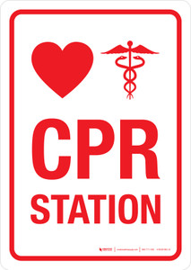 CPR Station Portrait - Wall Sign