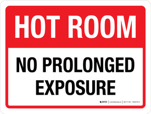 Hot Room: No Prolonged Exposure Landscape - Wall Sign