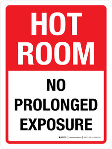 Hot Room: No Prolonged Exposure Portrait - Wall Sign