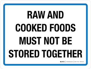 Raw And Cooked Foods Must Not Be Stored Together Landscape - Wall Sign