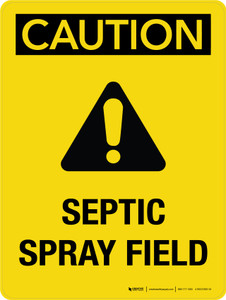 Caution: Septic Spray Field with Icon Portrait - Wall Sign