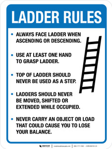 Ladder Rules with Icon - Wall Sign