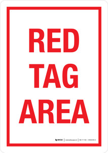 Red Tag Area Portrait - Wall Sign