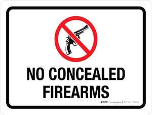 No Concealed Firearms Landscape - Wall Sign
