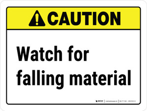 Caution: ANSI Watch For Falling Material Landscape - Wall Sign