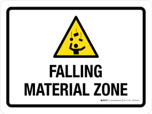 Falling Material Zone with Icon Landscape - Wall Sign