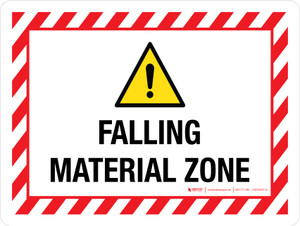 Falling Material Zone with Hazard Stripes Landscape - Wall Sign