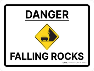 Danger: Falling Rocks Landscape - Wall Sign