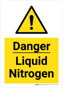 Danger: Liquid Nitrogen Hazard Icon Portrait - Wall Sign