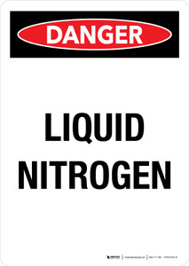 Danger: Liquid Nitrogen Portrait - Wall Sign
