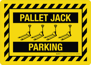 Pallet Jack Parking with Icon Landscape - Wall Sign