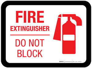 Fire Extinguisher - Do Not Block Icon on Right - Floor Sign