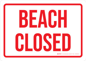 Beach Closed Landscape - Wall Sign