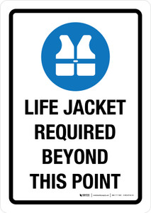 Life Jacket Required Beyond This Point Portrait - Wall Sign Life Jacket Required Beyond This Point Portrait - Wall Sign