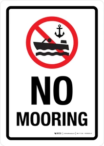 No Mooring with Icon Portrait - Wall Sign