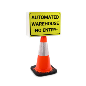 Automated Warehouse - No Entry Landscape - Double-Sided Cone Sign