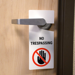 No Trespassing with Icon - Door Hanger
