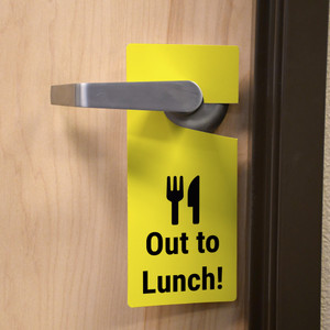 Out to Lunch with Icon - Door Hanger