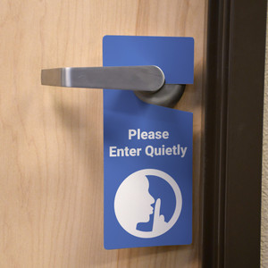 Please Enter Quietly with Icon - Door Hanger