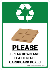 PLEASE: Break Down and Flatten All Cardboard Boxes - Wall Sign PLEASE: Break Down and Flatten All Cardboard Boxes - Wall Sign